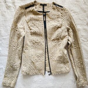 Sarah Pacini Textured Cream Jacket